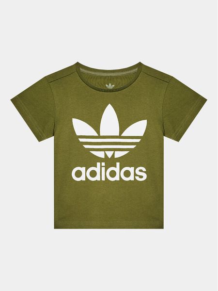 Adidas T-Shirt Treofil HC1984 Zielony Regular Fit. Zielone t-shirty dla chłopców Adidas, bez wzorów, z bawełny, bez ramiączek. Za 49.99 zł.