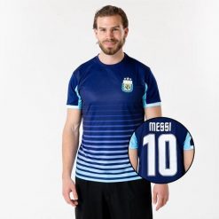 Argentyna Messi Koszulka Wyjazdowa Męska. Niebieskie koszulki sportowe męskie AFA, m, bez wzorów, z materiału, bez kołnierzyka, bez ramiączek, do piłki nożnej. Za 184.99 zł.