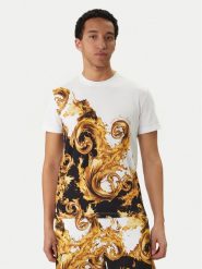 Versace Jeans Couture T-Shirt 80GAH6SB JS541 Biały Slim Fit. Białe koszulki polo męskie Versace Jeans Couture, m, bez wzorów, z bawełny, bez ramiączek. Za 645.99 zł.
