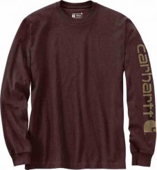 Carhartt Koszulka Carhartt Logo Long Sleeve T-Shirt Port. Bluzki z długim rękawem męskie Carhartt, m, bez wzorów, bez kołnierzyka. Za 122.43 zł.