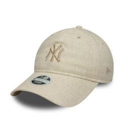 Kaszkiet snapback z lnu damski New York Yankees 9TWENTY. Brązowe czapki i kapelusze damskie New Era, bez wzorów, eleganckie. Za 144.00 zł.
