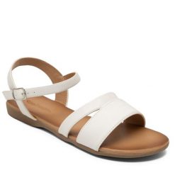 Sandały Clara Barson. Białe klapki damskie Clara Barson, bez wzorów, bez obcasa, na płaskiej podeszwie, bez zapięcia. Za 79.99 zł.