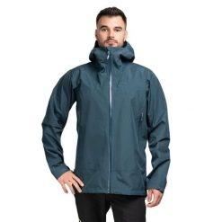 Kurtka przeciwdeszczowa męska Rab Namche GTX Jacket z kapturem. Niebieskie kurtki męskie RAB, l, bez wzorów, sportowe, z kapturem. W wyprzedaży za 1,339.50 zł.
