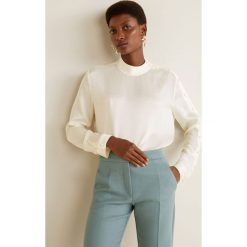 Mango - Bluzka Bonton. Szare bluzki damskie Mango, z tkaniny, eleganckie, ze stójką. Za 199.90 zł.