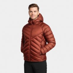 Kurtka męska puchowa Alpinus Oronaye. Brązowe kurtki męskie Alpinus, na zimę, m, bez wzorów, z materiału, klasyczne, z kapturem. Za 699.00 zł.