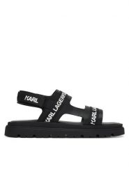 KARL LAGERFELD Sandały Z31176 S Czarny. Czarne sandały chłopięce KARL LAGERFELD, ze skóry, bez zapięcia. Za 294.99 zł.