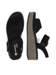 Remonte Sandały CEO-D1N54-01 Czarny. Czarne sandały damskie Remonte, bez wzorów, ze skóry, bez obcasa, na koturnie, bez zapięcia. Za 379.99 zł.