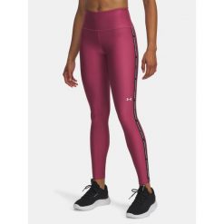 Legginsy fitness damskie z wysokim stanem Under Armour Tape. Fioletowe legginsy sportowe damskie Under Armour, bez wzorów, z podwyższonym stanem, na fitness i siłownię. Za 249.99 zł.
