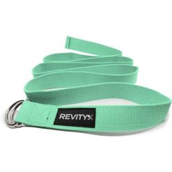 Pasek do jogi i pilatesu Revity miętowy 200 x 3.8 cm. Zielone paski damskie REVITY, bez wzorów, z bawełny, biznesowe. Za 39.99 zł.