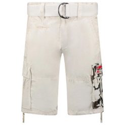 Bermudy Geographical Norway PASTEQUE EO MEN 063 biały męska (SX1425H/GNO-White). Białe krótkie spodenki sportowe męskie Geographical Norway, m, bez wzorów, trekkingowe. Za 129.00 zł.