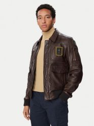 Aeronautica Militare Kurtka skórzana 262PN0846U100839 Beżowy ciemny Regular Fit. Brązowe kurtki męskie Aeronautica Militare, m, bez wzorów, ze skóry, bez kaptura. Za 3,519.00 zł.