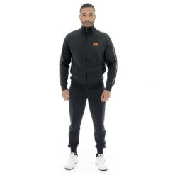 Bluza z bawełna z pełny zamek błyskawiczny na co dzień. Czarne bluzy męskie LEONE 1947 APPAREL, bez wzorów, z bawełny, bez kaptura. W wyprzedaży za 218.92 zł.