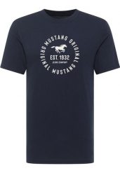 Męski T-Shirt Mustang Style Alex Dark Sapphire 1017992 4136. Niebieskie t-shirty męskie Mustang, m, bez wzorów, bez kołnierzyka. Za 79.99 zł.