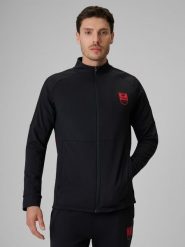 4F Bluza piłkarska regular szybkoschnąca męska - czarna XL. Czarne bluzy męskie 4f, m, bez wzorów, bez kaptura, na fitness i siłownię. Za 199.99 zł.