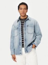 Tommy Jeans Koszula jeansowa DM0DM23269 Niebieski Relaxed Fit. Niebieskie koszule męskie Tommy Jeans, m, bez wzorów, z bawełny, bez kołnierzyka, bez ramiączek. Za 569.99 zł.