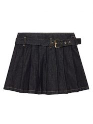 Guess Spódnica jeansowa J6RD09 D5D90 Granatowy Regular Fit. Niebieskie spódniczki dla dziewczynek Guess, z aplikacjami, z bawełny. Za 299.99 zł.