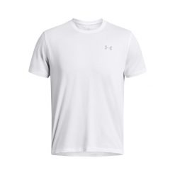Koszulka Under Armour Launch. Białe koszulki sportowe męskie Under Armour, l, bez wzorów, z materiału, bez kołnierzyka, bez ramiączek, do biegania. Za 193.00 zł.