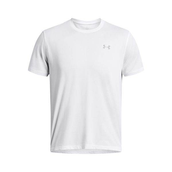 Koszulka Under Armour Launch. Białe koszulki sportowe męskie Under Armour, l, bez wzorów, z materiału, bez kołnierzyka, bez ramiączek, do biegania. Za 176.50 zł.