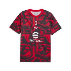 Męska koszulka rozgrzewkowa AC Milan PUMA. Czarne koszulki sportowe męskie Puma, m, bez wzorów, z dzianiny, bez kołnierzyka, bez ramiączek, do piłki nożnej. Za 279.00 zł.