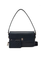 Tommy Hilfiger Torebka Th Distinct Conv Crossover AW0AW17219 Granatowy. Niebieskie torebki do ręki damskie Tommy Hilfiger, bez wzorów, ze skóry, bez dodatków. Za 339.99 zł.