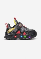Czarno-Czerwone Buty Sportowe LED Tsovla. Czarne buty sportowe chłopięce Born2be, bez wzorów, z dresówki, przed kostkę, bez zapięcia. Za 79.99 zł.