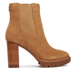 Botki LAUREN RALPH LAUREN. Brązowe botki damskie Lauren Ralph Lauren, bez obcasa, na słupku, bez zapięcia. Za 769.99 zł.