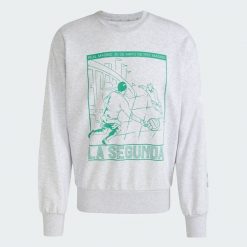 Bluza Real Madrid Heritage Crew Sweat. Niebieskie bluzy męskie Adidas, s, bez wzorów, z bawełny, bez kaptura. Za 299.00 zł.