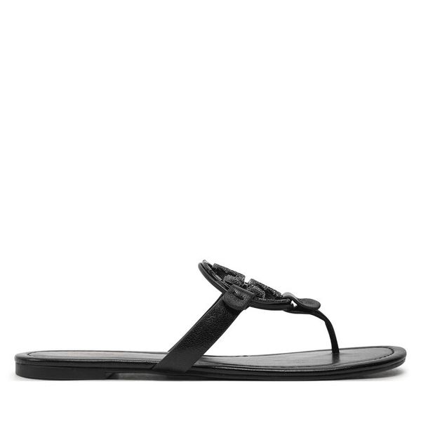 Japonki Tory Burch. Czarne klapki damskie Tory Burch, bez wzorów, bez obcasa. Za 769.99 zł.