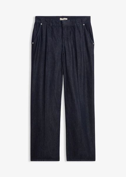 Jeansy wide leg, straight. Niebieskie jeansy damskie bonprix. Za 122.99 zł.