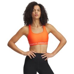 Biustonosz o umiarkowanym wsparciu dla kobiet Under Armour. Białe biustonosze Under Armour, bez wzorów, z materiału. Za 152.90 zł.