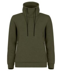 Clique Hobart Women bluza z wysokim kołnierzem z tkaniny air-layer – Fog green. Zielone bluzy damskie CLIQUE, l, bez wzorów, z elastanu, bez kaptura. Za 188.64 zł.