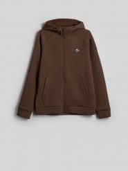 4F Bluza dresowa regular z kapturem męska - brązowa XL. Brązowe bluzy męskie 4f, m, bez wzorów, z dresówki, z kapturem. Za 269.99 zł.