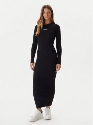 Guess Sukienka dzianinowa V5BK02 Z3JD2 Czarny Slim Fit. Czarne sukienki damskie Guess, xxs, z aplikacjami, z dzianiny, bez kołnierzyka, bez ramiączek. Za 249.99 zł.