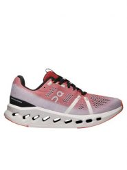 Buty do biegania damskie On Running Cloudsurfer. Czerwone obuwie sportowe damskie On, bez wzorów, z materiału, do biegania. Za 579.00 zł.