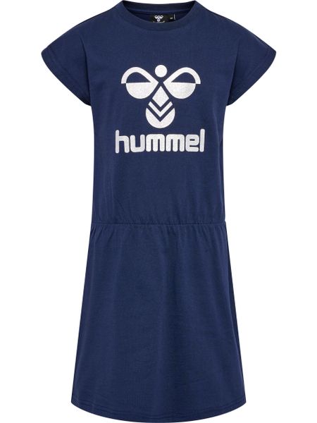 Sukienka dla dziewczynki Hummel Flowy. Niebieskie sukienki dla dziewczynek Hummel, na lato, bez wzorów, z bawełny, eleganckie, bez ramiączek, krótkie. Za 125.50 zł.