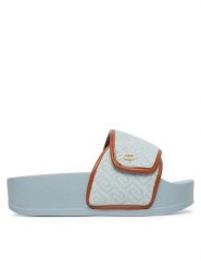 Liu Jo Klapki Mykonos 04 BA6079 TX523 Błękitny. Niebieskie klapki damskie Liu Jo, bez wzorów, ze skóry, bez obcasa. Za 329.99 zł.