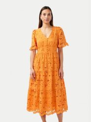 YAS Sukienka codzienna Kanikka 26033530 Pomarańczowy Regular Fit. Brązowe sukienki damskie YAS, na co dzień, xs, bez wzorów, z bawełny, bez kołnierzyka, bez ramiączek, proste. Za 709.99 zł.