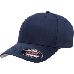 Regulowana Czapka Z Daszkiem Wooly Combed. Niebieskie czapki i kapelusze damskie FLEXFIT, bez wzorów. Za 83.99 zł.