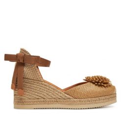 Espadryle Unisa. Brązowe sandały damskie Unisa, bez wzorów, bez obcasa, bez zapięcia. Za 309.99 zł.