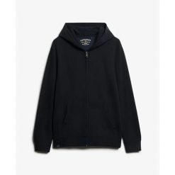 Klasyczna bluza z kapturem zapinana na zamek Superdry Essential. Niebieskie bluzy męskie Superdry., na lato, uniwersalny, bez wzorów, z materiału, z kapturem. Za 380.50 zł.