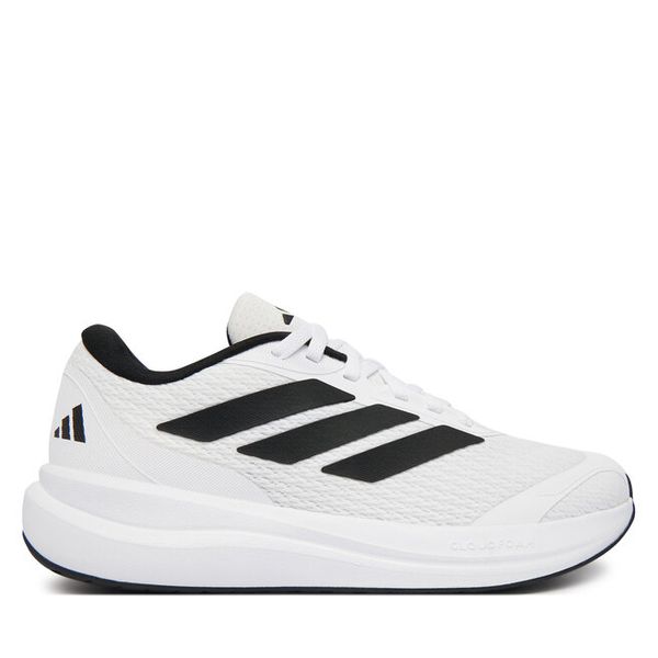 Sneakersy adidas. Białe trampki i tenisówki chłopięce Adidas, bez wzorów, bez zapięcia. Za 178.99 zł.