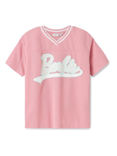 NAME IT T-Shirt Barbie 13243113 Różowy Relaxed Fit. Czerwone t-shirty i topy dla dziewczynek Name it, bez wzorów, z syntetyku, bez ramiączek. Za 49.99 zł.