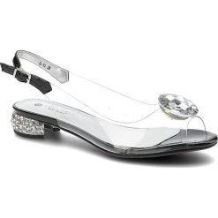 Czarne Sandały Sca'Viola Damskie Eleganckie Obuwie. Czarne klapki damskie Sca'viola, z aplikacjami, bez obcasa, na obcasie, bez zapięcia. Za 349.00 zł.