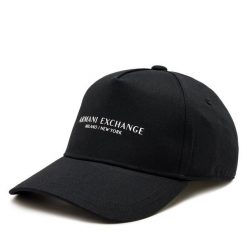 Czapka z daszkiem Armani Exchange. Czarne czapki i kapelusze damskie Armani Exchange, bez wzorów. Za 149.99 zł.