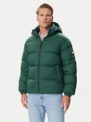 Tommy Jeans Kurtka puchowa Essential DM0DM19786 Zielony ciemny Regular Fit. Zielone kurtki męskie Tommy Jeans, m, bez wzorów, z jeansu, bez kaptura. Za 1,099.00 zł.