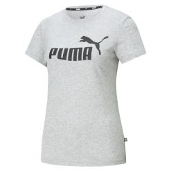 T-shirt Damski Logo ESS. Szare t-shirty damskie Puma, m, bez wzorów, casualowe, bez kołnierzyka. Za 128.99 zł.