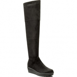 Muszkieterki TAMARIS - 1-25617-39 Black 001. Czarne kozaki damskie Tamaris, z materiału. W wyprzedaży za 229.00 zł.
