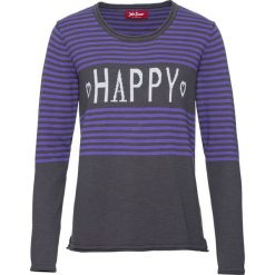 Sweter z dzianiny bawełnianej o splocie drobnych oczek bonprix szaro-lila. Swetry damskie marki bonprix. Za 49.99 zł.