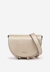 Złota Półokrągła Torebka Typu Listonoszka Tanaritria. Żółte torby na ramię damskie Born2be, bez wzorów, z jeansu, eleganckie, bez dodatków. Za 149.99 zł.
