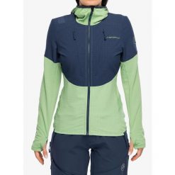 Bluza z kapturem damska La Sportiva Session Tech Hoody. Zielone bluzy damskie La Sportiva, bez wzorów, z kapturem, narciarskie. Za 599.49 zł.